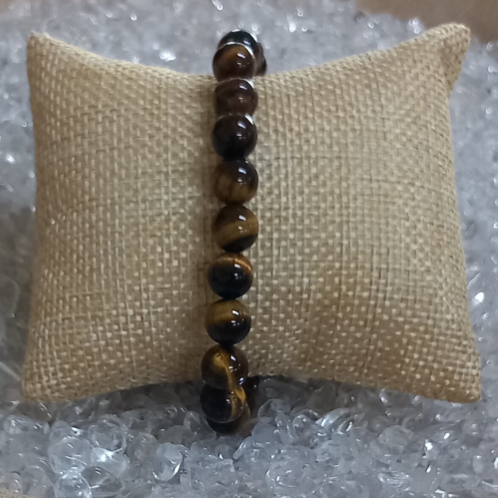 Gouden tijgeroog 8 mm kralen armband