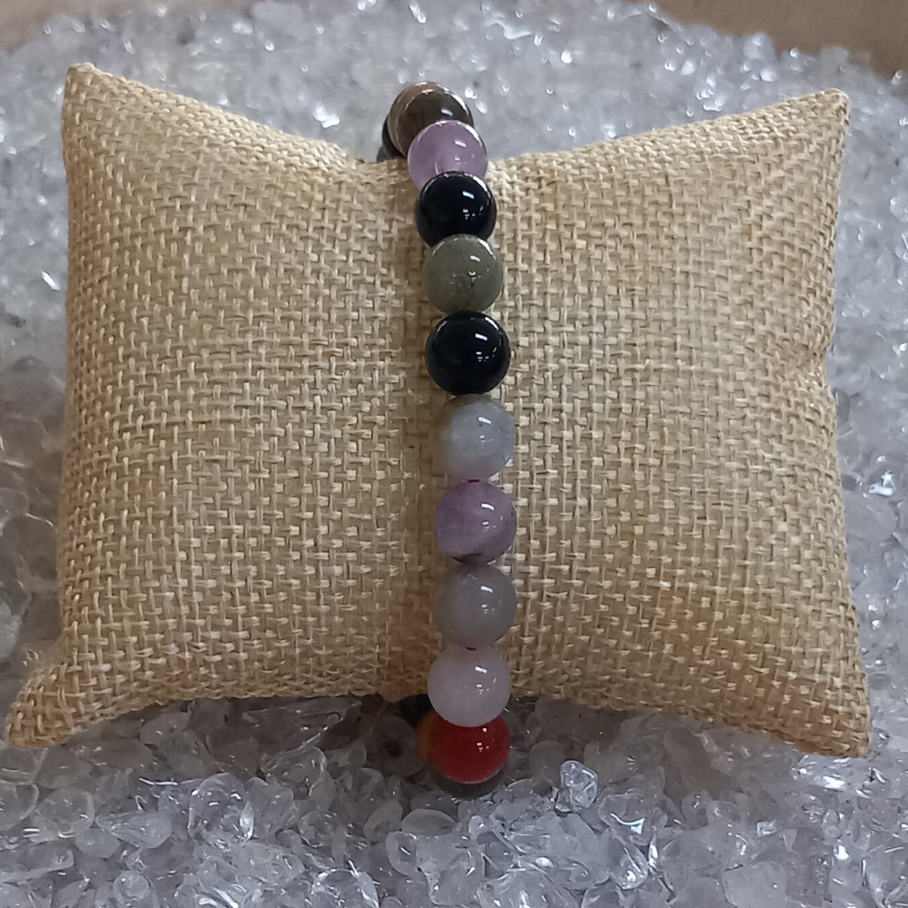 Mix edelstenen 8 mm kralen armband