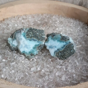 Larimar ruw setje 1 zijde handgeslepen no. 1
